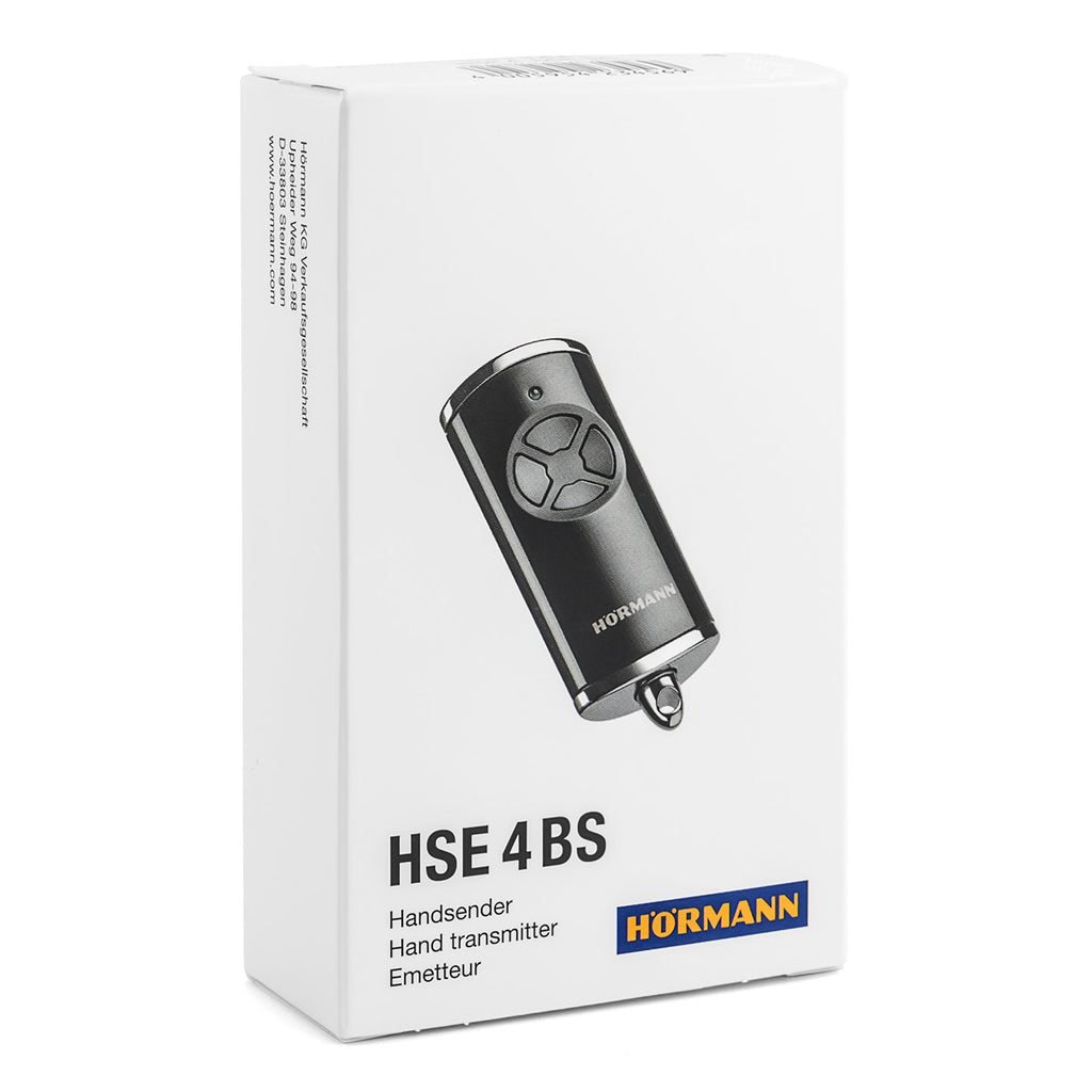 Hörmann handzender HSE 4, BiSecur, Hoogglans Chrome zwart verpakking met afstandsbediening