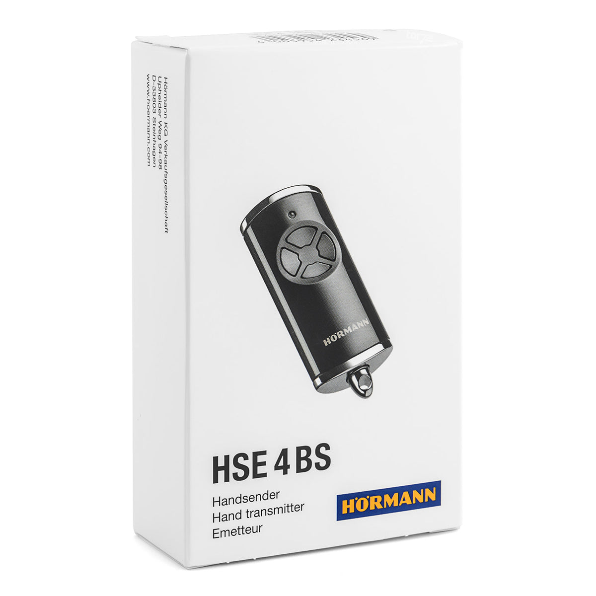 Hörmann handzender HSE 4, BiSecur, Hoogglans Chrome zwart verpakking met afstandsbediening