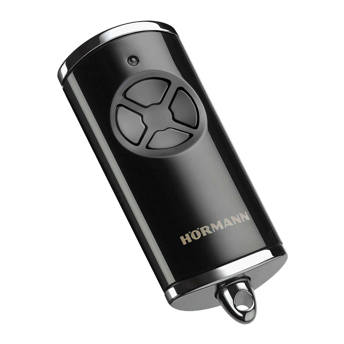 Hörmann handzender HSE 4, BiSecur, Hoogglans Chrome zwart, 4-knops radiozender voor Hörmann-ontvangers.