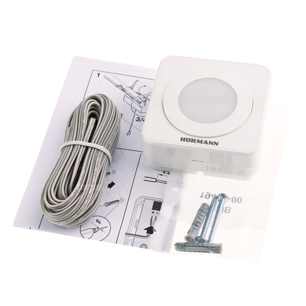 Hörmann handzender binnendrukknop IT 1b-1 met bedieningsknoppen en indicatorlampje voor automatische deuropener.