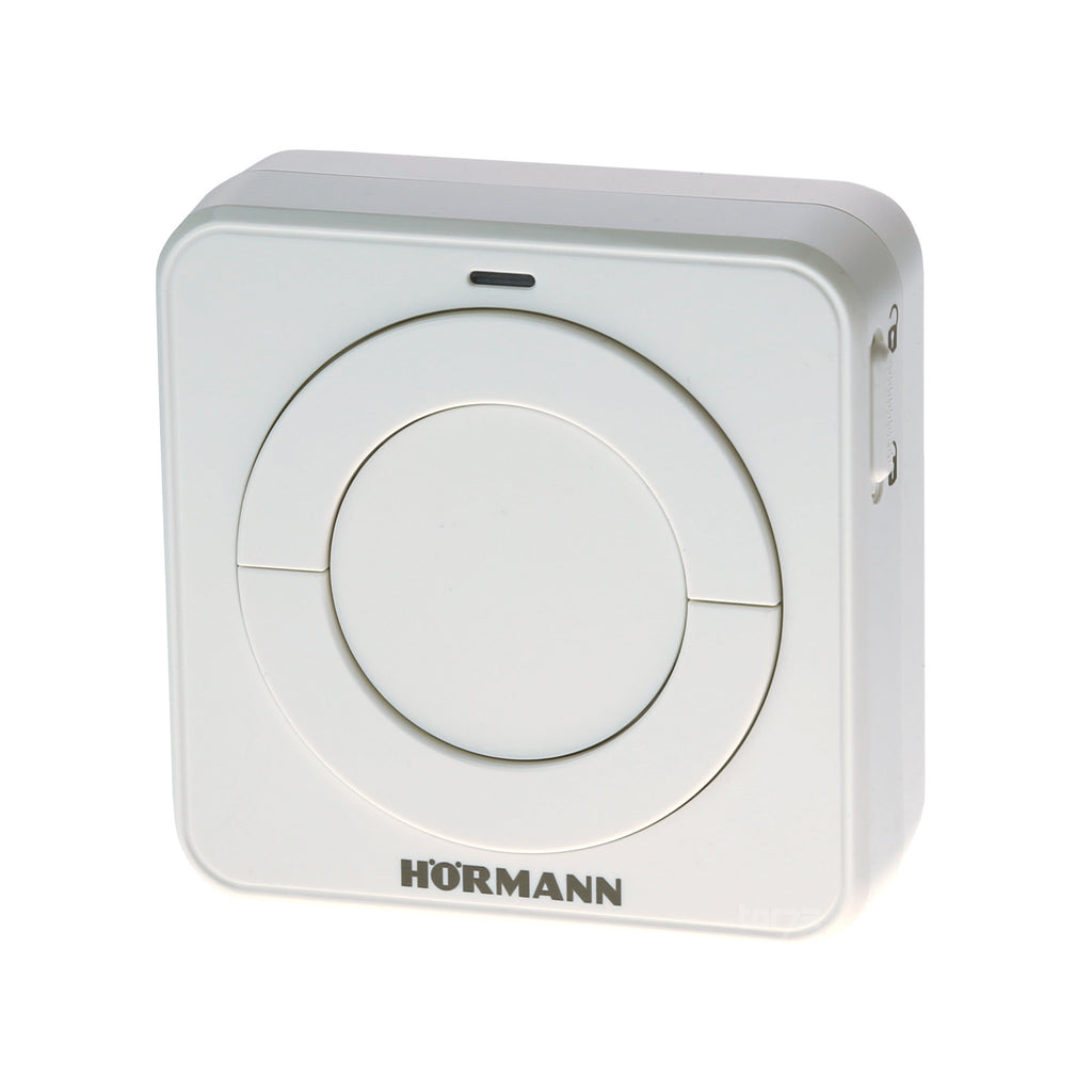 Draadloze Hörmann FIT 2-1 binnendrukknop handzender met BiSecur voor automatische deuren en garagedeuren.