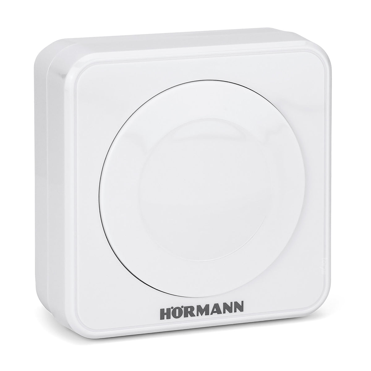 Hörmann handzender binnendrukknop IT 1-1, zicht op de bedienknop met bedrading en behuizing.