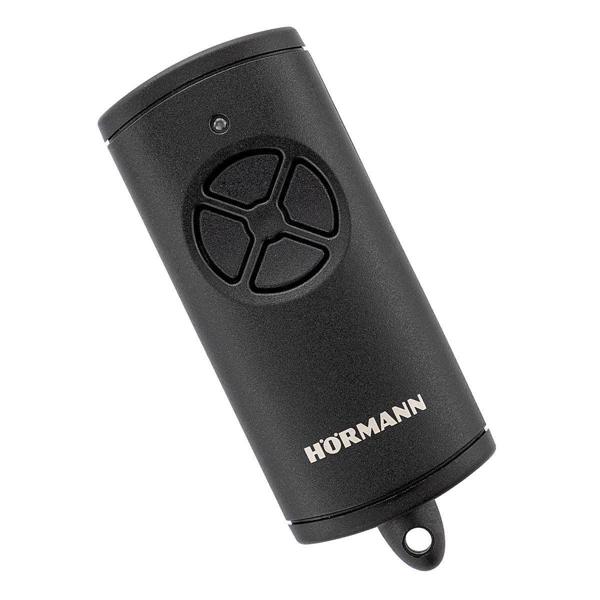 Hörmann HSE 4 handzender met BiSecur, zwarte structuur kunststof, compleet en draadloos voor garagedeuren en poorten