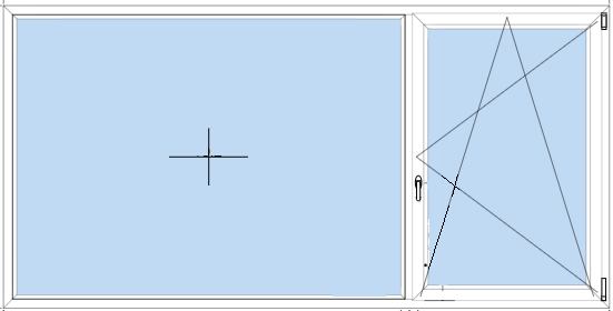 PVC raam Draaikiep 1/3 vast 2/3 rechts, wit, met open draai- en kiepfunctie, geschikt voor moderne woningen